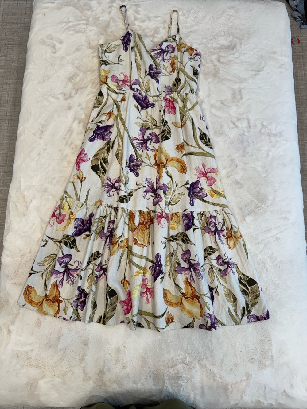 Joie Cream Floral Spaghetti-Strap Midi Dress - Picture 8 of 8